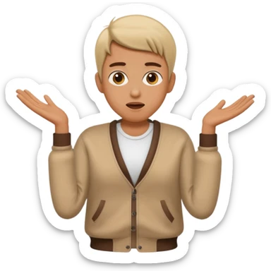 cool perosbn shrug suprised sticker