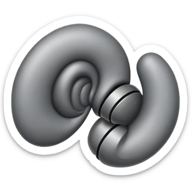 Create clear, modern iPhone-style emojis representing Hear. Include an ear or sound waves, showing passive hearing. sticker