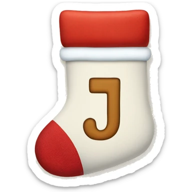 christmas stocking letter J sticker