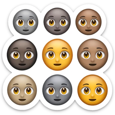 Emoji eyes stone spin multicolore sticker