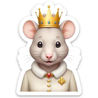 Queen rat struggling to work in customer service sticker