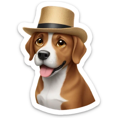 Dog with a hat sticker