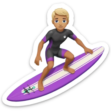 glitter surfer purple surf in wave ocean cian sticker