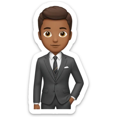 Young man, brown skin, tailored trousers, suit jacket, and tie

 sticker