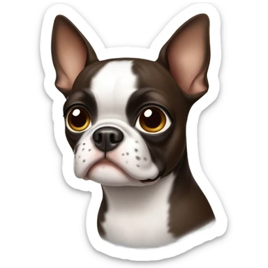 Boston terrier with brown hair sticker
