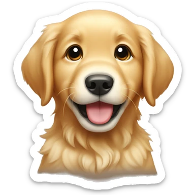 Golden retriever puppy being funny sticker