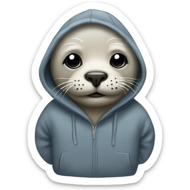 Seal wearing a hoodie sticker