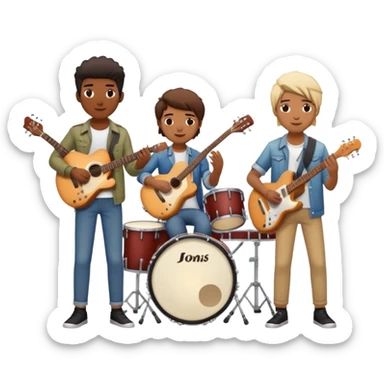 group of indie musicians with guitars, keyboards, and drums sticker