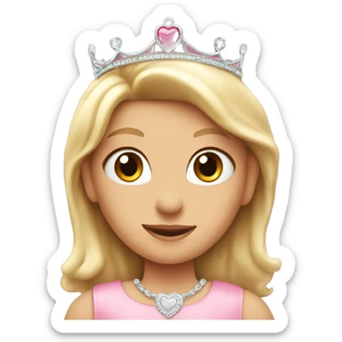 Pink heart with a princess tiara. sticker