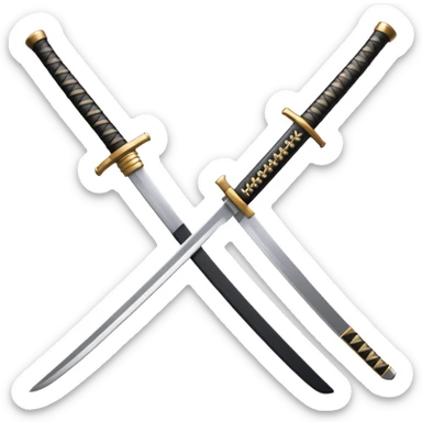 bold text '2vanish' with a tiny katana next to it, apple emoji style sticker