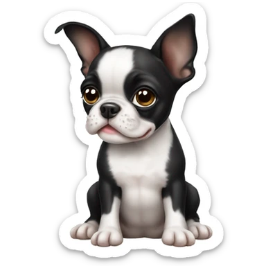 Boston terrier puppy sticker