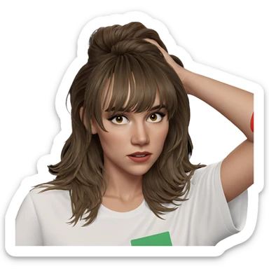 girl in white shirt sticker