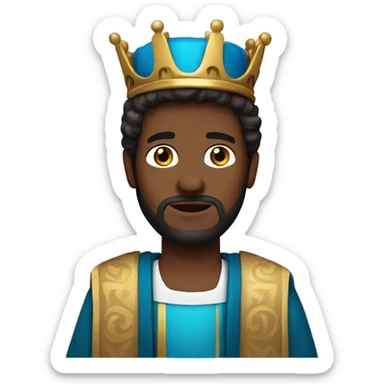 King David brown-haired biblical sticker