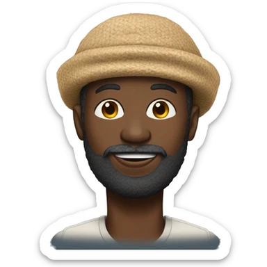 Un homme africain avec une grande barbe et un bonnet sticker