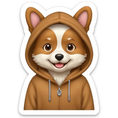 Dog wearing hoodie sticker