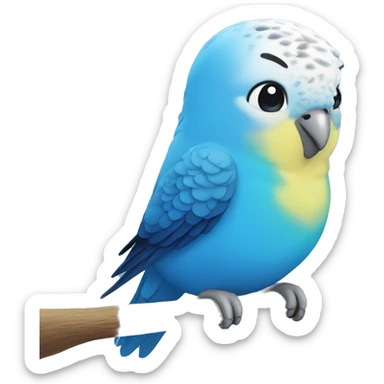 Blue budgie smiling  sticker