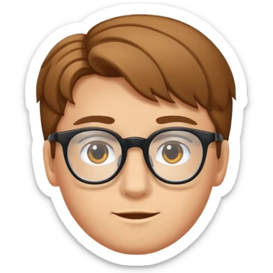 Erstelle mir eine Emoji von einem Jungen. Herkunft: Südamerika, Jung und Gutaussehend, mit durchsichtiger Brille und anderer Frisur  sticker
