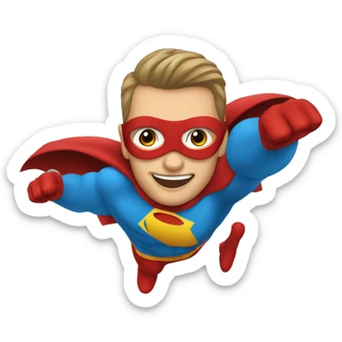 flying superhero sticker