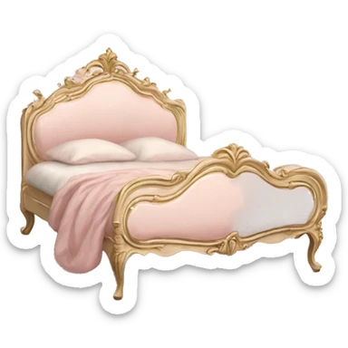 vintage pale pink rococo bed sticker