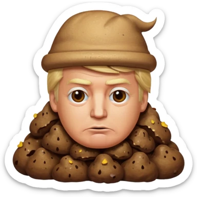 the poop emogi, a pile of poop in trumps image sticker