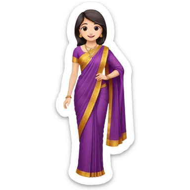 Girl with saree full body sticker