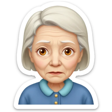sick old woman with fever sticker