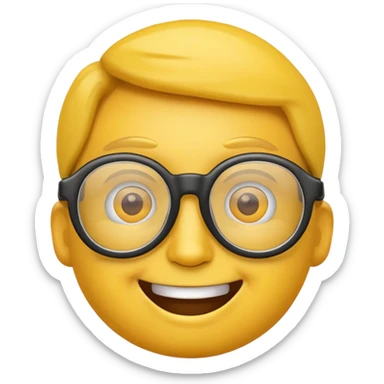 An emoji head with driving glasses, variation 1. sticker