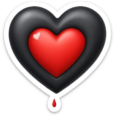 Corazón con lazo negro sticker