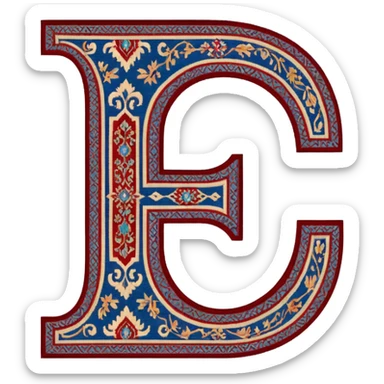  letter c made out of persian carpet texture sticker