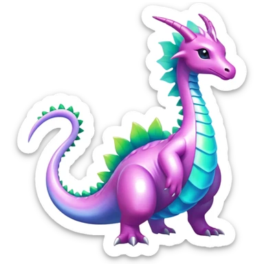 Exotic Rare Shiny Epic Ethereal Meganium-Amaura-Dragonair-hybrid, full body sticker