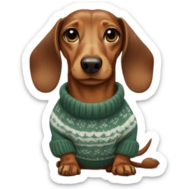 dachshund in a sweater sticker