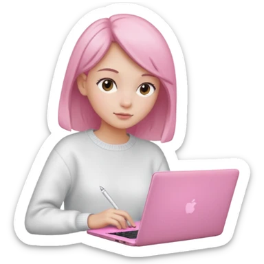  Girly stuff pink soft laptop assigment and clean girl vibes sticker