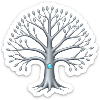 tree with eeg electrodes for branches sticker