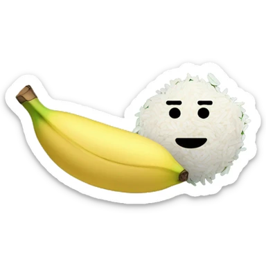 Rice on banana leaf sticker