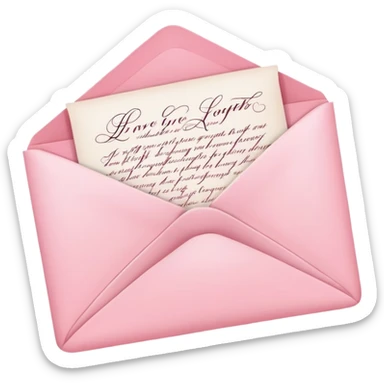 coquette pink love letter sticker