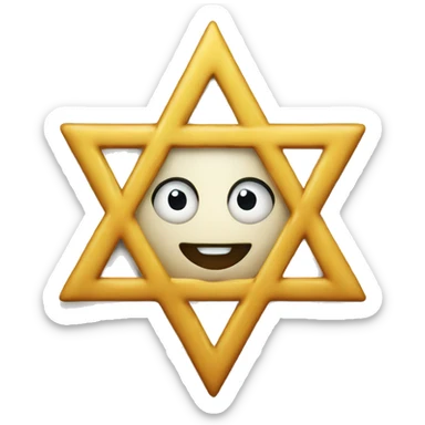 Star of David with a face sticker