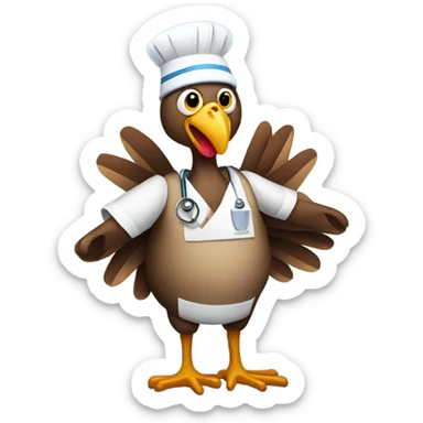 Turkey wearing doctor scrubs sticker