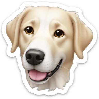 Labrador croisé avec un border collie blanc tacheter noir sticker