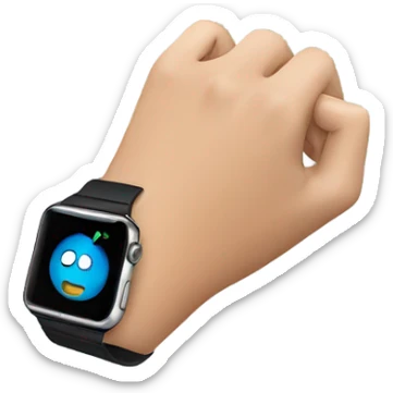 apple watch on the hand sticker