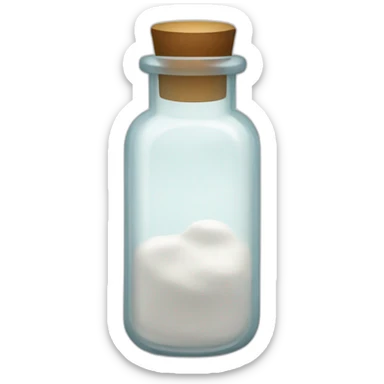 glass vial medicine white powder sticker