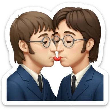 John Lennon kissing Paul McCartney sticker