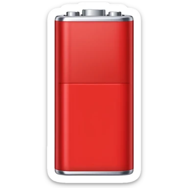 battery almost empty, red color, low level, simple, clear, no text sticker