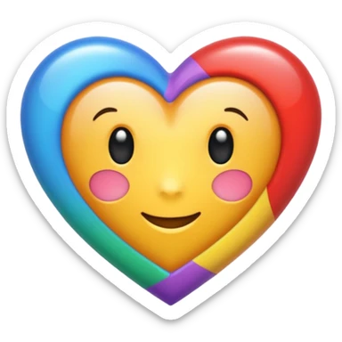 Donne moi un cœur multicolore  sticker
