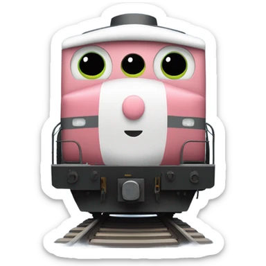 A electric locomotive (With little Kirby eyes on the front of the train) sticker