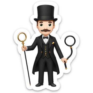 A gentleman of the high society with a moustach, a monocle, an elegant hat being super elitist sticker