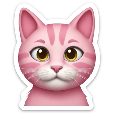 Pink cat kissy face  sticker