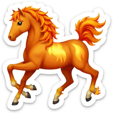 red fire horse with front leg upside  sticker