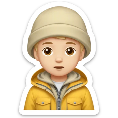 little boy in summer mountain clothes sticker