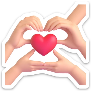 heart shaped hands sticker