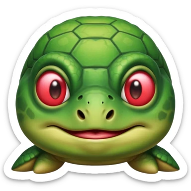 Cute angry turtle that has an upside down heart mark under her nostrils sticker
